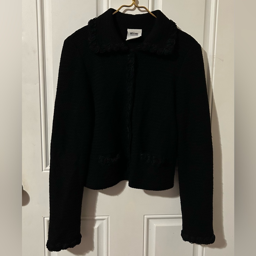 Moschino Black Blazer Floral Design